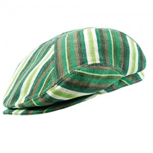 Flat cap green linen