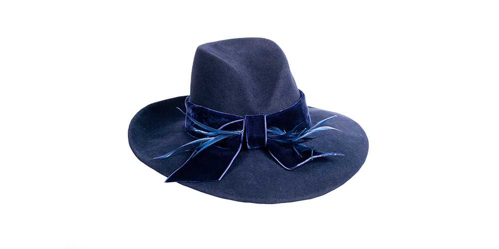 Feodora fur felt with velvet and feather set