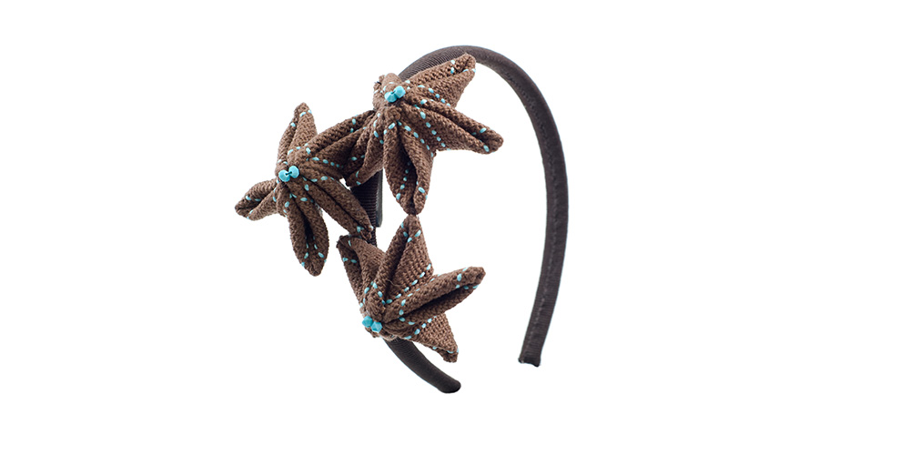 Headband turquoise/brown
