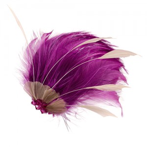 Feather clip fuchsia/beige