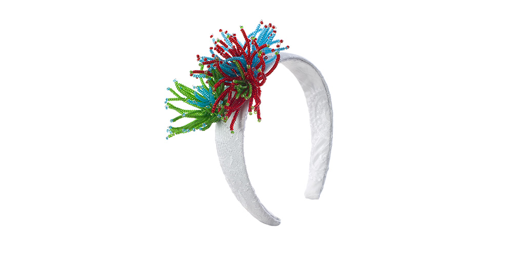 Wide headband with Rocklilly flowers