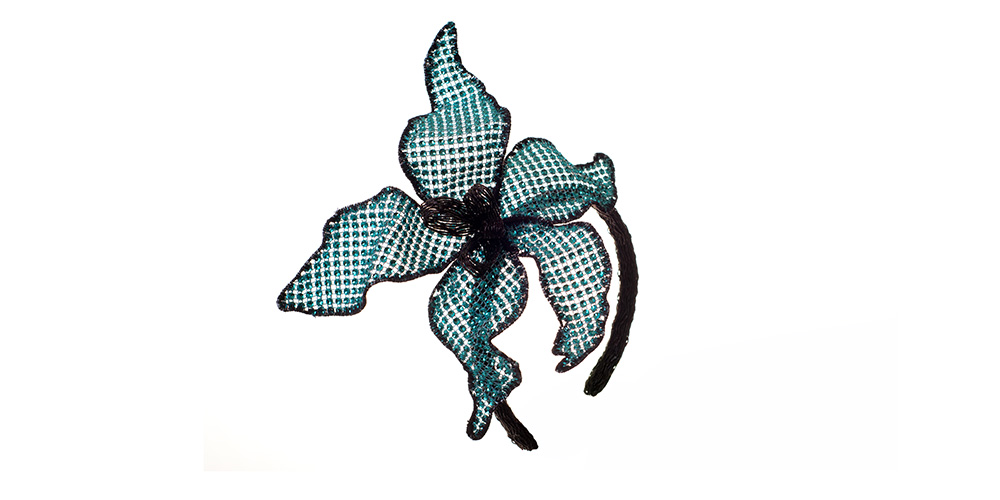 Orchid headband, rhinestones