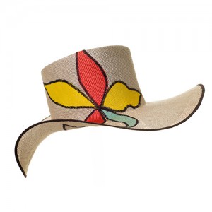 Floppy hat orchid, sisal straw