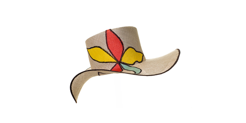 Floppy hat orchid, sisal straw