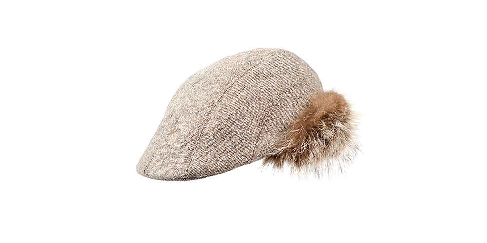 Flat cap with fox ears