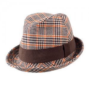 Trilby gesteppt kariert, beige/orange