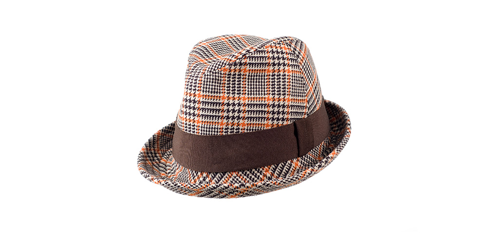 Trilby quilted checkered, beige/orange