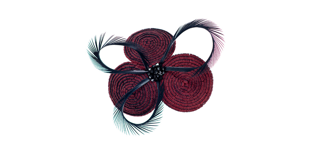 Clip Bordeaux, Filzschnecken mit Gänse-Reissfedern