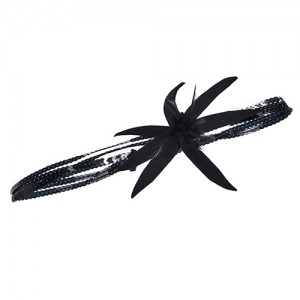 Three rowed sequin hairband black