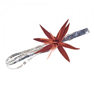 Three rowed sequin hairband Silver/rust