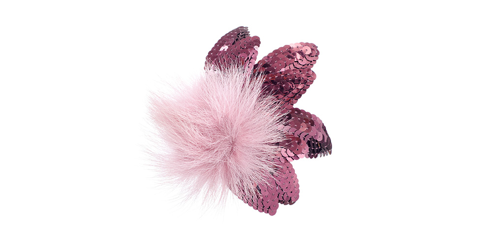 Haarclip Pailletten Lammfell