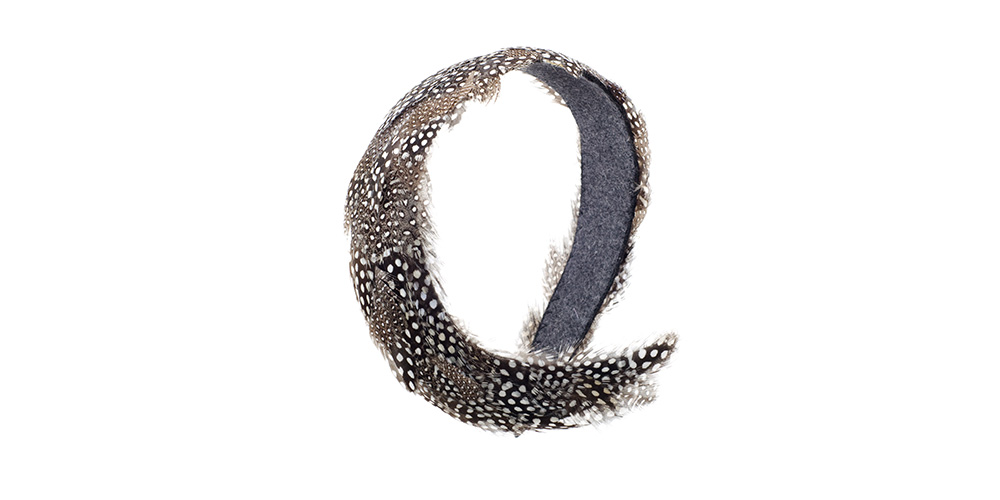 Guinea fowl feather-feather headpiece