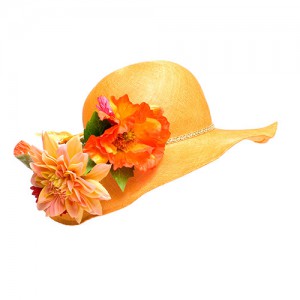 Sisal Floppy hat with luxuriant set of flowers