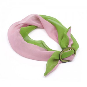 Haarband, Chiffon, grün/rosa