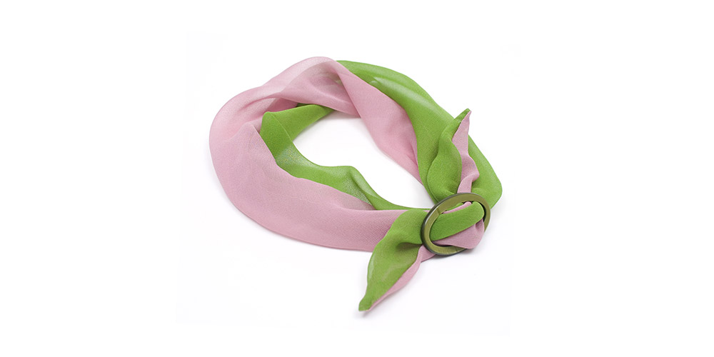 Haarband, Chiffon, grün/rosa