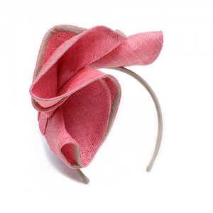 Shell headband sisal straw, magnolia/pebble