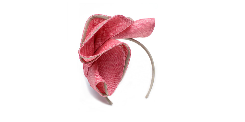 Shell headband sisal straw, magnolia/pebble