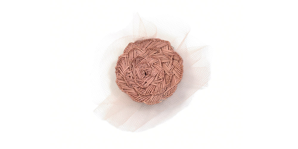 Haarclip Strohrosette