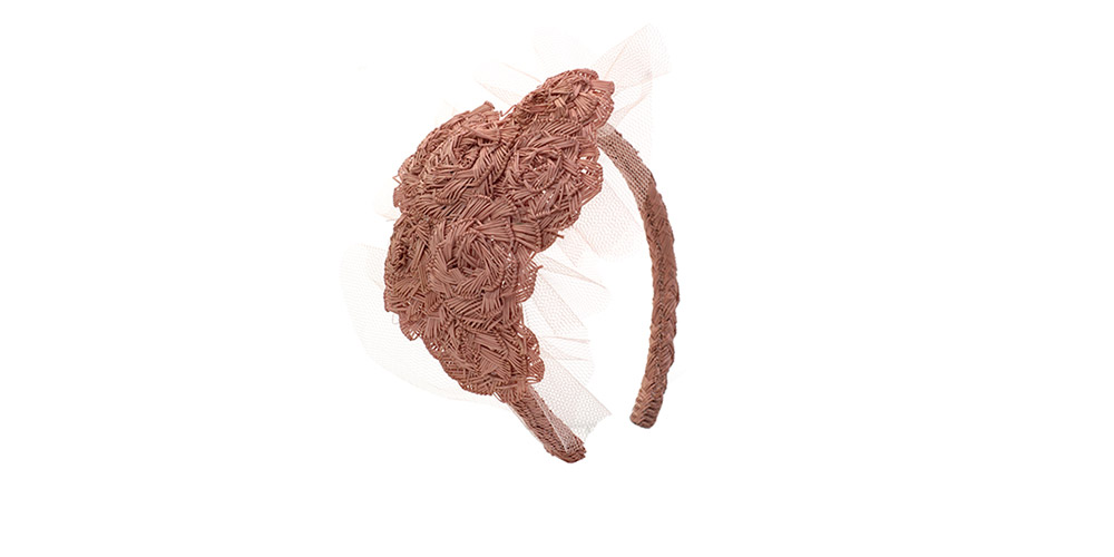Headband straw rosettes