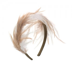 Feather headband nude/white