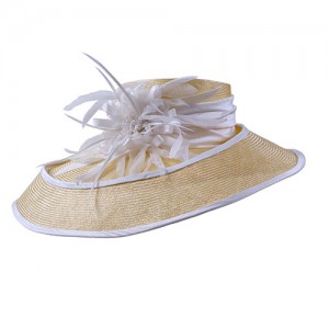 Hat yellow/white sisal straw with doppled frame