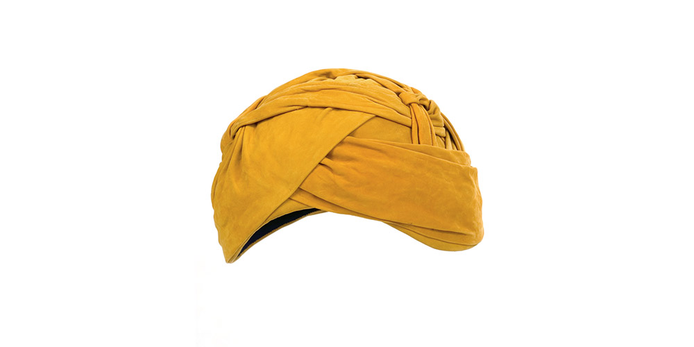 Goat suede turban