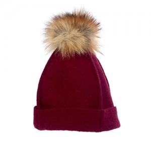 Beanie with a fox pom pom