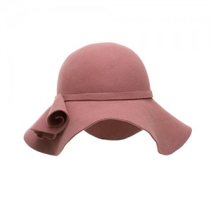Floppy hat, cloth felt dusky pink with blossom