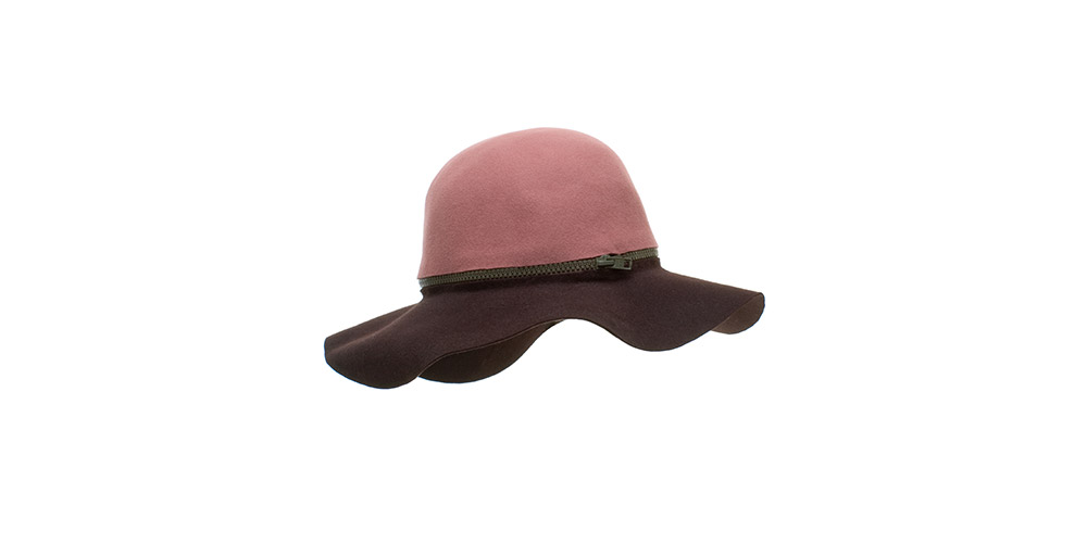 Two toned floppy hat/changeable to one colour with zipper