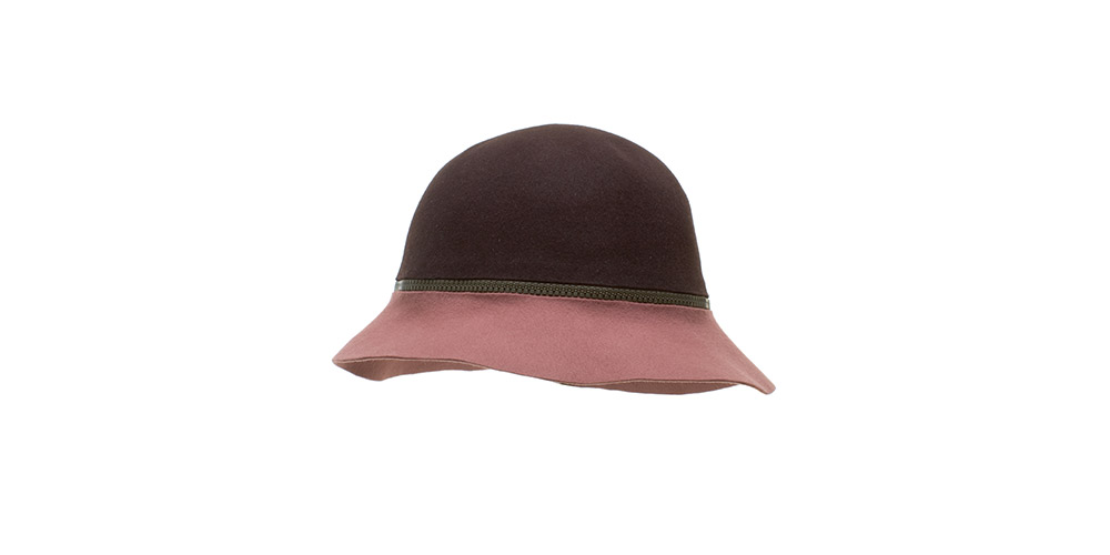 Two toned bell hat/changeable to one colour with zipper