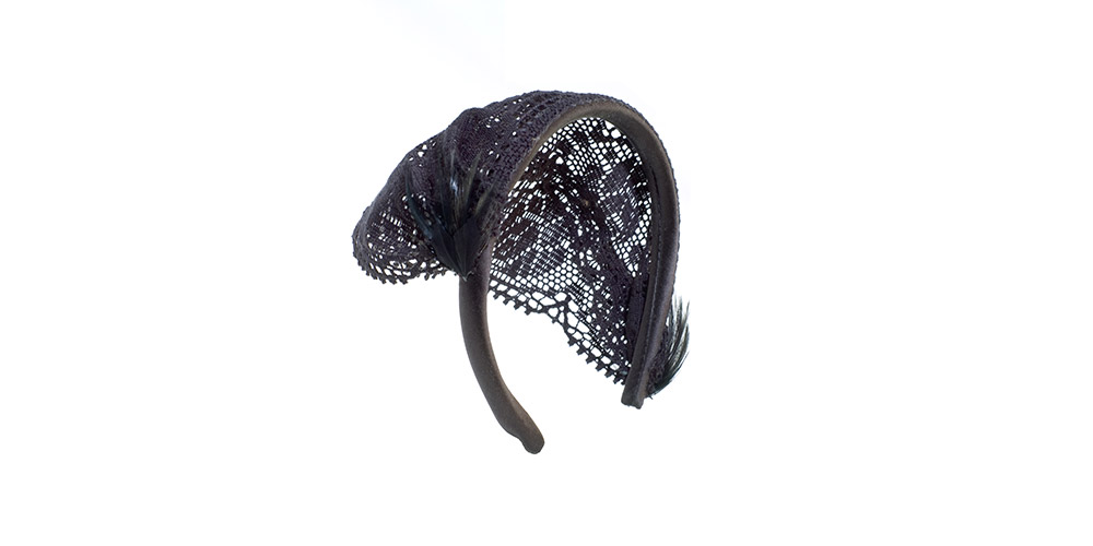 Headband with black lace