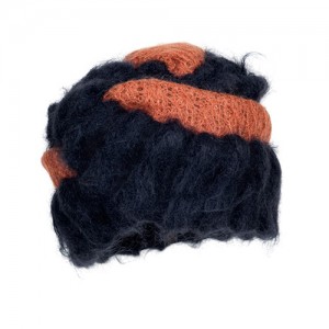 Knitted turban orange/black