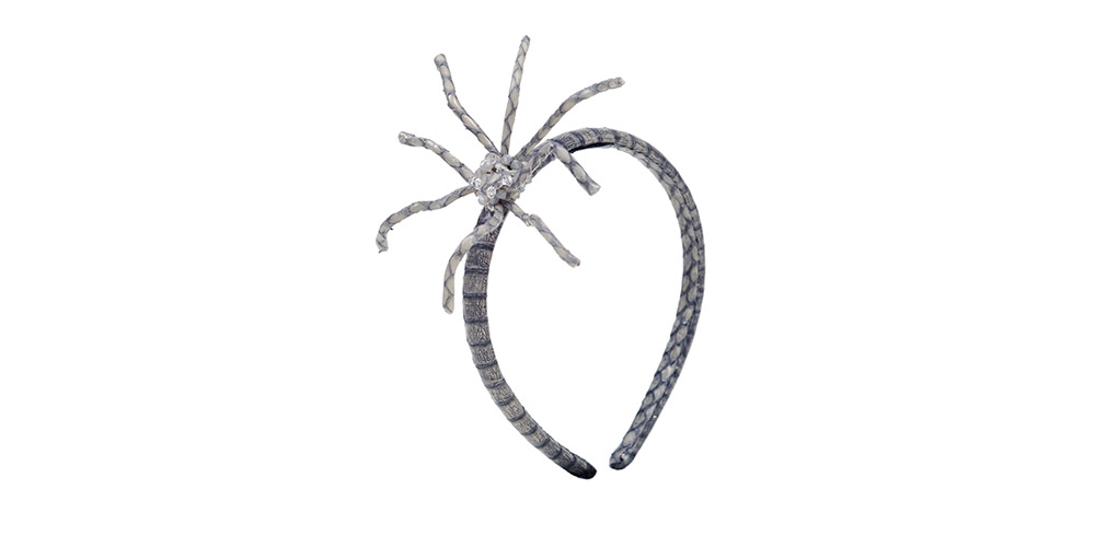 Grey snake headband with thistle, Swarowskis